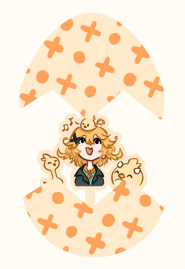 Dokibird opening egg keychain (jambread)