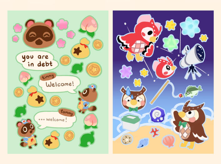 Animal Crossing sticker sheets (Jambread)