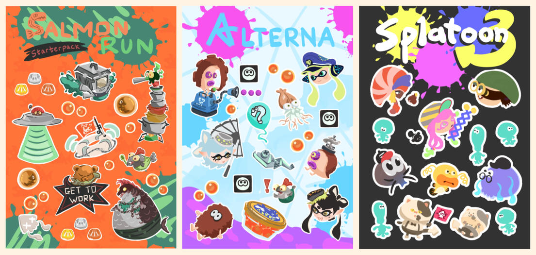 Splatoon 3 sticker sheets (Jambread)
