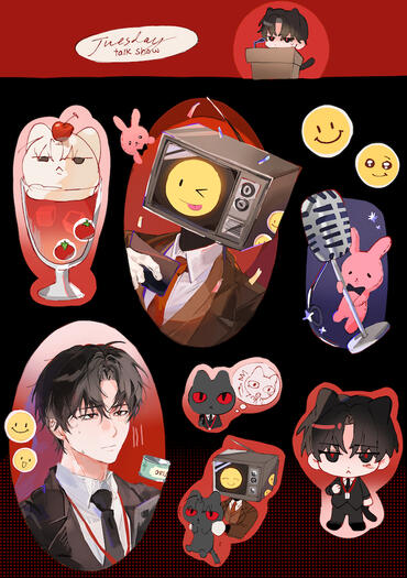 Ghost Story Gotta Work sticker sheet by Soyplant