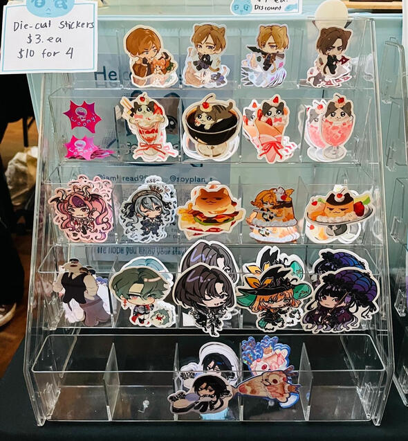 Die cut sticker stand